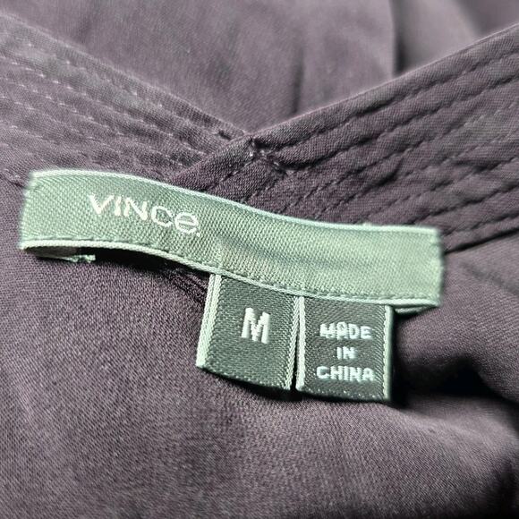 Vince Plum Purple Silk Long Sleeve V-Neck Lightweight Blouse Size Medium - Picture 6 of 12